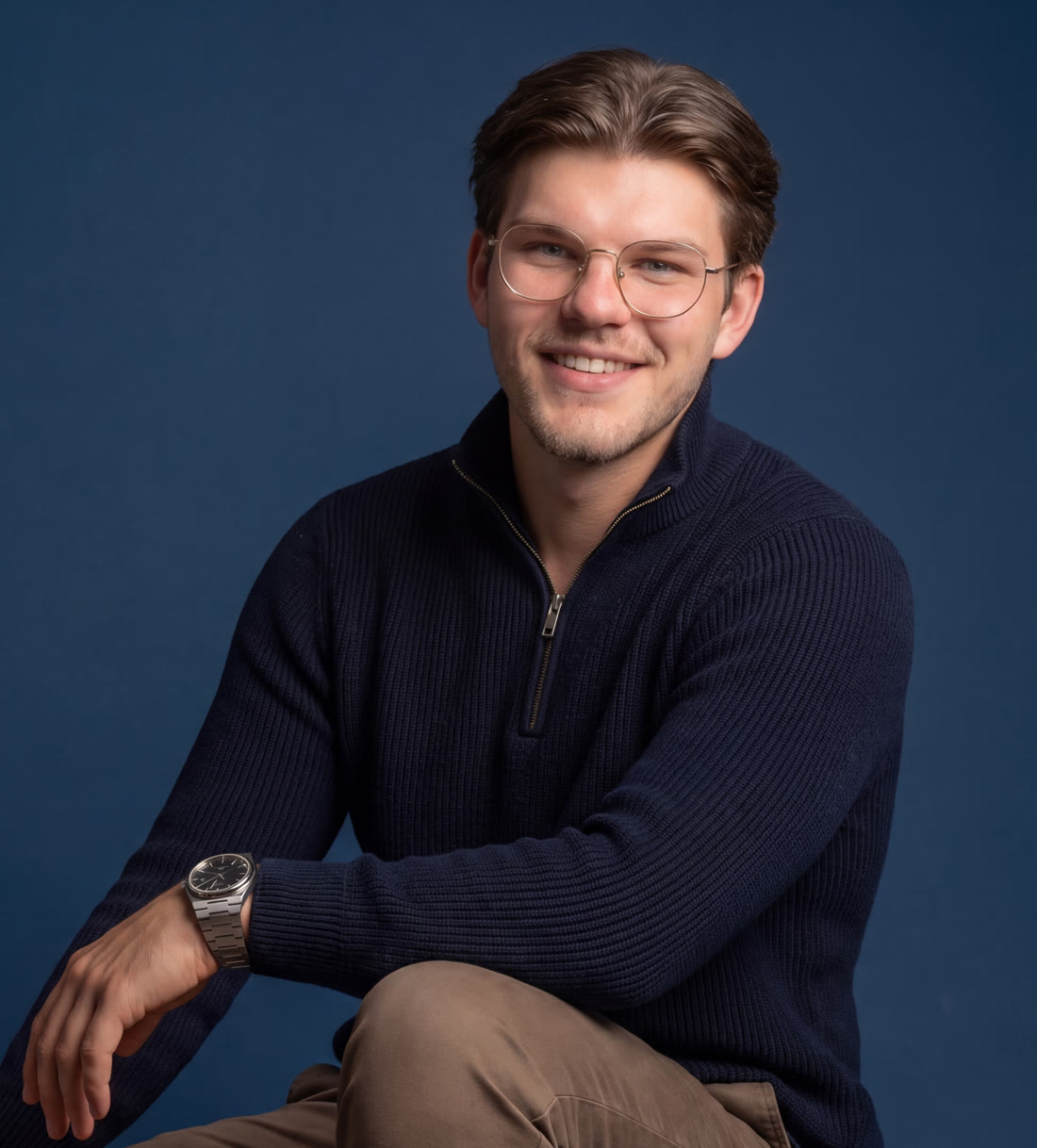 Nicolas Obermeier, entspannt im Studio